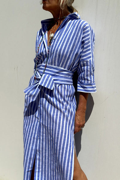 Tess – Elegant Striped Shirt Dress