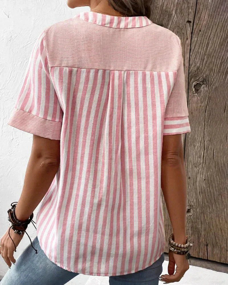 Orelia | Striped Henley Tee