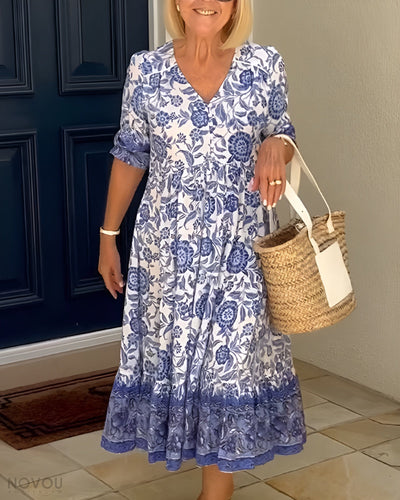 Mireen | Coastal Blossom Midi Dress