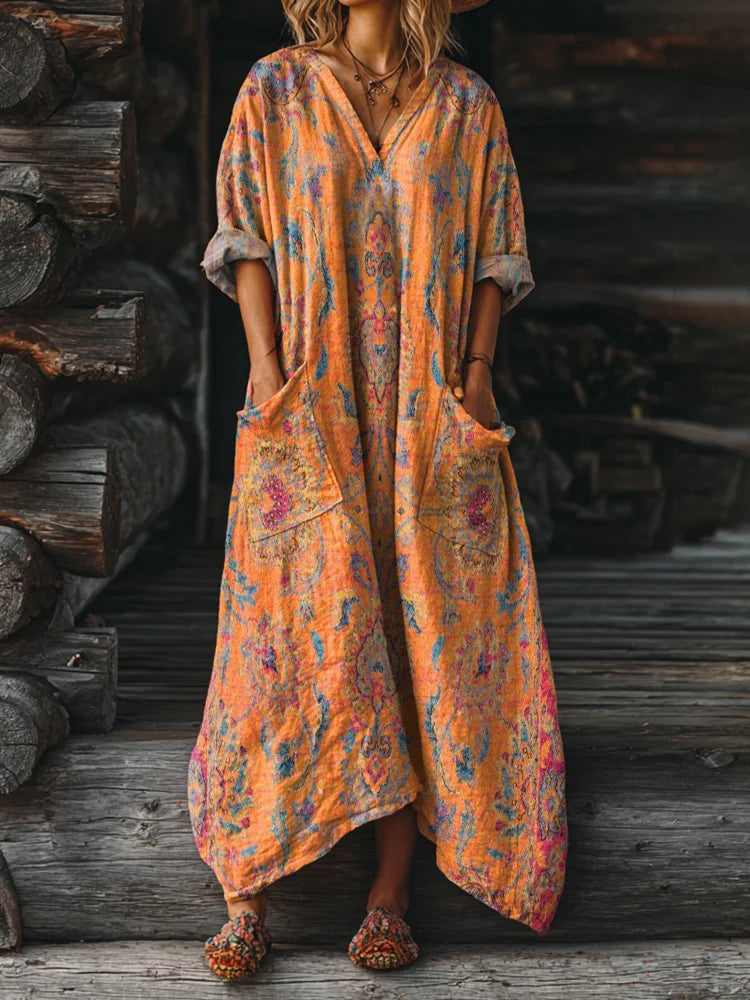 Indira | Boho Vintage Pocket Dress
