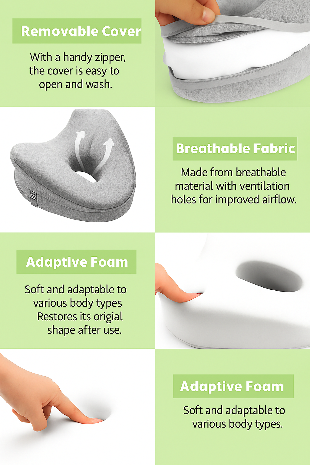 Nuvina | Support Pillow – Relieves Back Pain, Hip Pain and Sciatica.