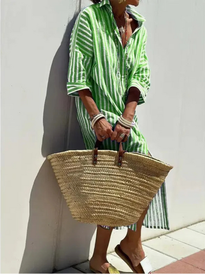 Tess – Elegant Striped Shirt Dress