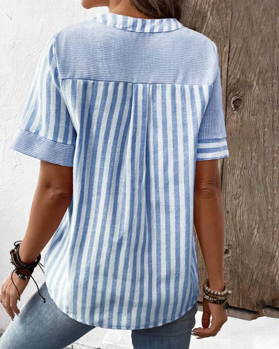 Orelia | Striped Henley Tee