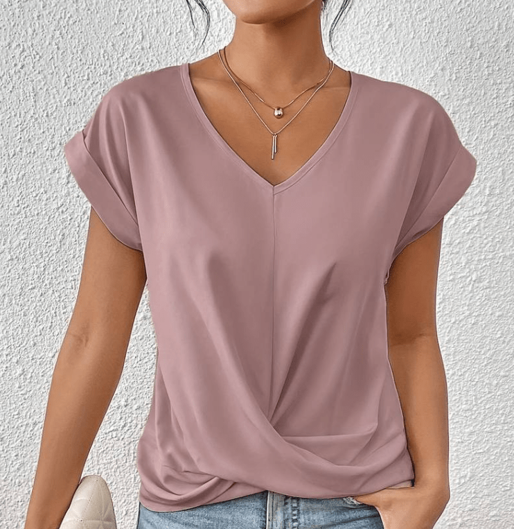 Tessia | Elegant V-Neck Drape Top