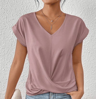 Tessia | Elegant V-Neck Drape Top