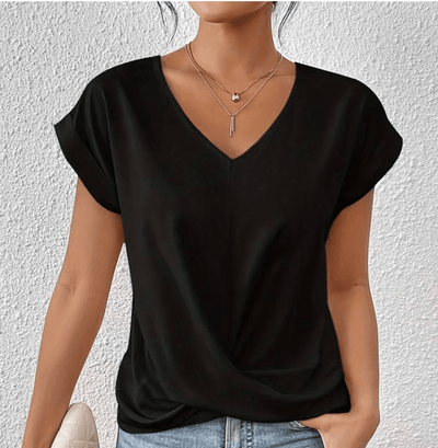 Tessia | Elegant V-Neck Drape Top