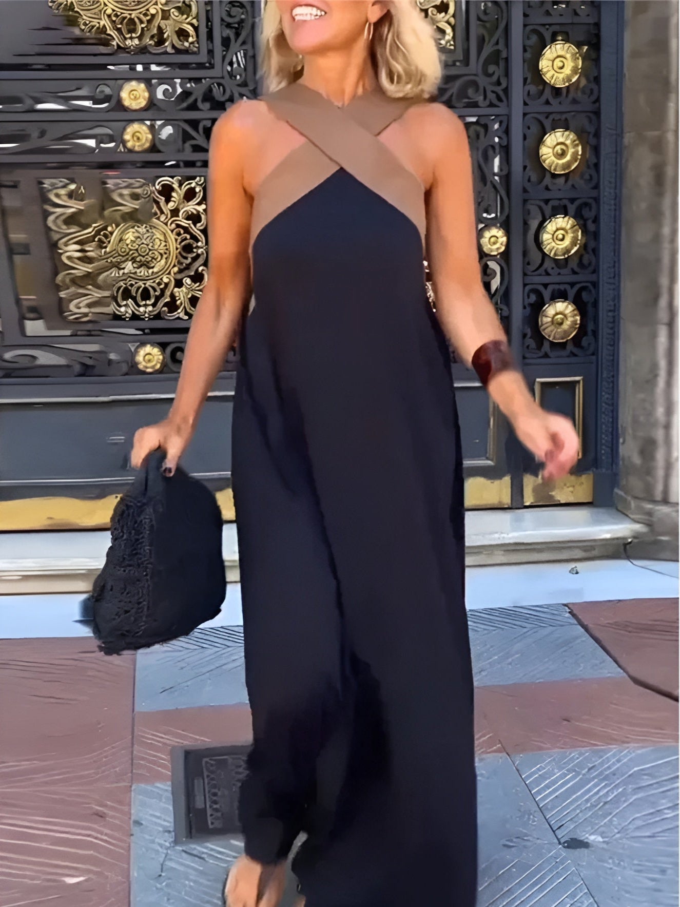 Lyanna | Cross Strap Elegance Maxi Dress