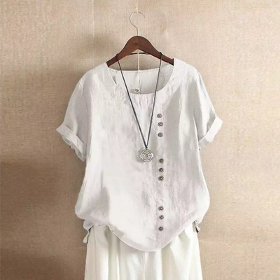 Flora | Asymmetric Button Top