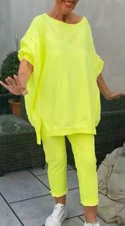 Nahla | Women’s Two-Piece Set – Round Neck Shirt & Pants